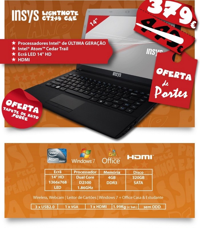 InSys CT249 14 HD por apenas 379EUR!